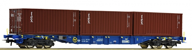 Flat car with containers TEX<br /><a href='images/pictures/Roco/234317.jpg' target='_blank'>Full size image</a>